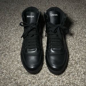 Prada High Top Leather Sneakers Prada size 9.5 / US 11-11.5